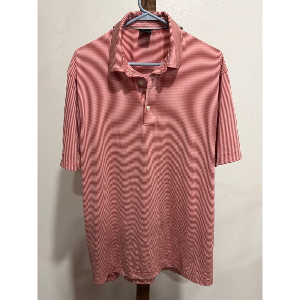 Dunning Golf Mens Red White Striped Pablo Creek Logo Polo Shirt L Gorpcore Prepp